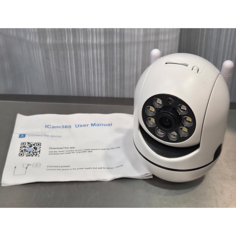 ICam365 Q101 Smart WiFi Security Camera White Wireless IP Dome Night Vision New